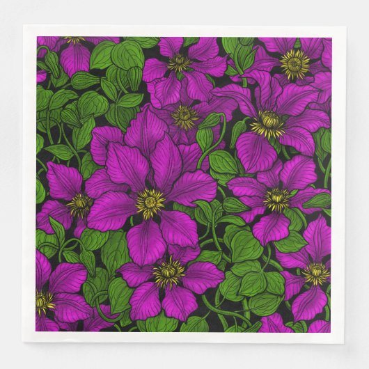 Roze Clematis vine Servet (Voorkant)