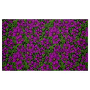 Roze Clematis vine Stof