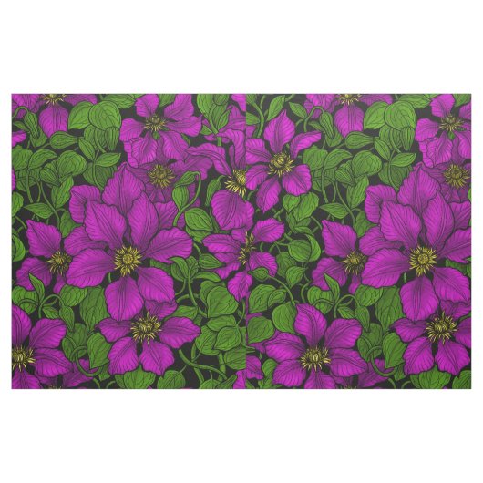 Roze Clematis vine Stof (Fat Quarter)