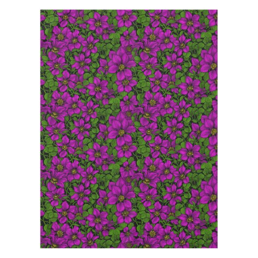 Roze Clematis vine Tafelkleed (Voorkant)