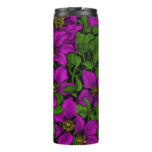 Roze Clematis vine Thermosbeker (Achterkant)