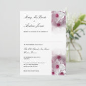Roze Clematis - Wedding Invitation Kaart (Staand voorkant)