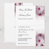 Roze Clematis - Wedding Invitation Kaart (Voorkant / Achterkant)