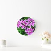 Roze Clematissen en wilde Orego Ronde Klok (Huis)