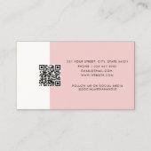 Roze Client Appointcard QR Code Business Logo Visitekaartje (Achterkant)