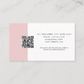 Roze Client Appointcard QR Code Business Logo Visitekaartje (Achterkant)