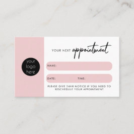 Roze Client Appointcard QR Code Business Logo Visitekaartje
