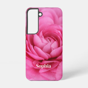 Roze Close-up Bloem Gepersonaliseerd Samsung Galaxy Hoesje