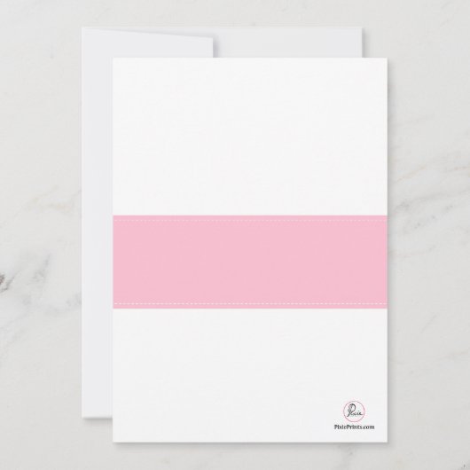 Roze Clothesline Baby shower Uitnodiging (Achterkant)