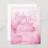Roze Cloud Baby Girl Baby shower (Voorkant / Achterkant)