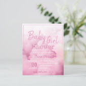 Roze Cloud Baby Girl Baby shower (Staand voorkant)