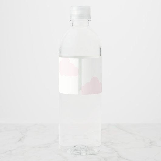 Roze Cloud Baby shower Meisje Drank Label Set Waterfles Etiket (Achterkant)
