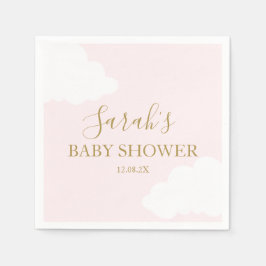 Roze Cloud Baby shower servetten