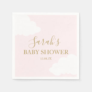 Roze Cloud Baby shower servetten