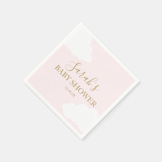 Roze Cloud Baby shower servetten (Hoek)