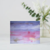 Roze Cloud Card Briefkaart (Staand voorkant)