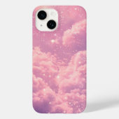 Roze Cloud Esthetische iPhone Case Dromerige Sky D (Achterkant)