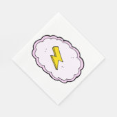 Roze cloud - geel bliksembolt Napkins Servet (Hoek)
