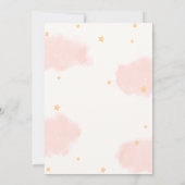Roze Cloud Nine Meisje Baby shower Kaart (Achterkant)