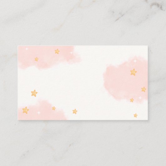 Roze Cloud Nine Meisje Luier Raffle Baby shower Informatiekaartje (Achterkant)