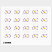Roze Cloud Yellow Lightning Bolt Square Sticker (Vel)