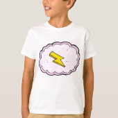 Roze cloudgeel bliksembolt T-Shirt (Voorkant)