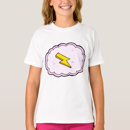 Roze cloudgeel bliksembolt T-Shirt (Voorkant)
