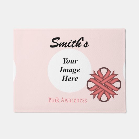 Roze Clover Ribbon Sjabloon door Kenneth Yoncich Deurmat (Voorkant)