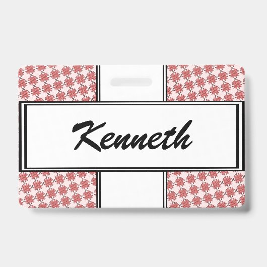 Roze Clover Ribbon van Kenneth Yoncich Badge (Voorzijde)