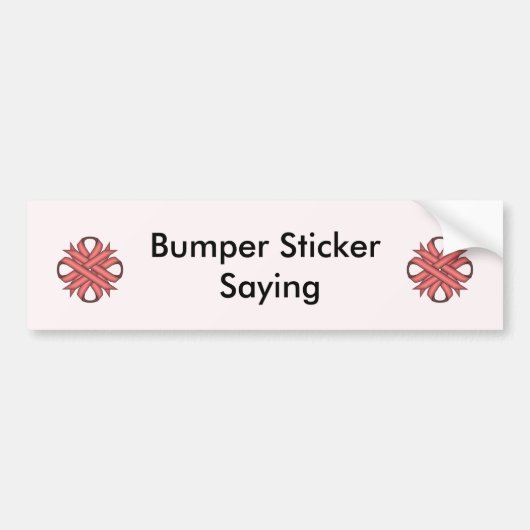 Roze Clover Ribbon van Kenneth Yoncich Bumpersticker (Voorkant)