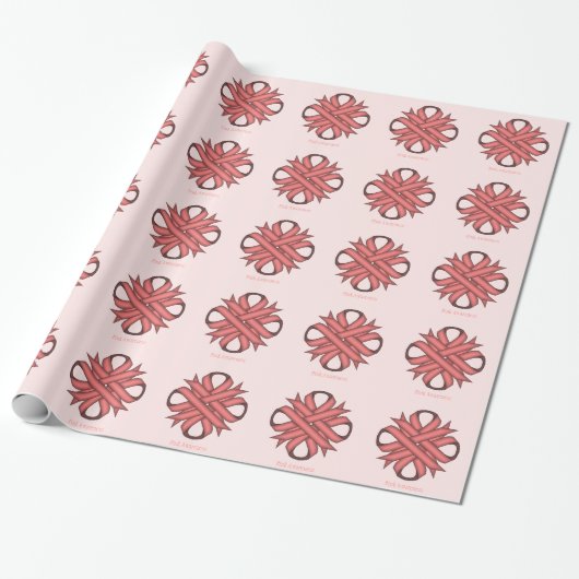 Roze Clover Ribbon van Kenneth Yoncich Cadeaupapier (Uitgerold)
