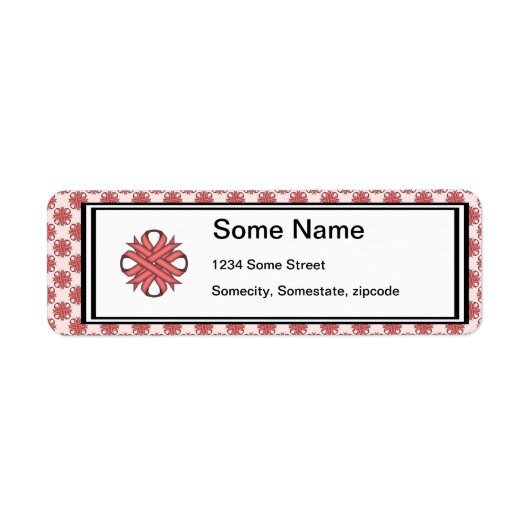Roze Clover Ribbon van Kenneth Yoncich Etiket (Voorkant)