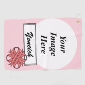 Roze Clover Ribbon van Kenneth Yoncich Golfhanddoek (Horizontaal)