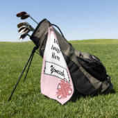 Roze Clover Ribbon van Kenneth Yoncich Golfhanddoek (Groen)