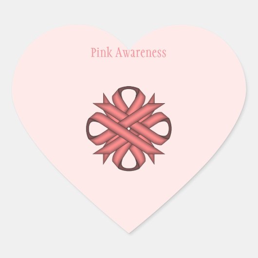 Roze Clover Ribbon van Kenneth Yoncich Hart Sticker (Voorkant)
