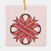 Roze Clover Ribbon van Kenneth Yoncich Keramisch Ornament (Voorkant)