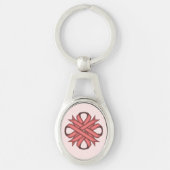 Roze Clover Ribbon van Kenneth Yoncich Sleutelhanger (Voorkant)