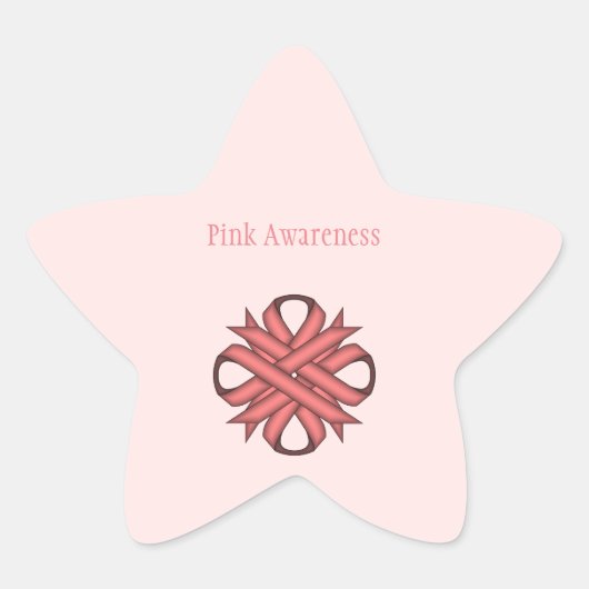Roze Clover Ribbon van Kenneth Yoncich Ster Sticker (Voorkant)