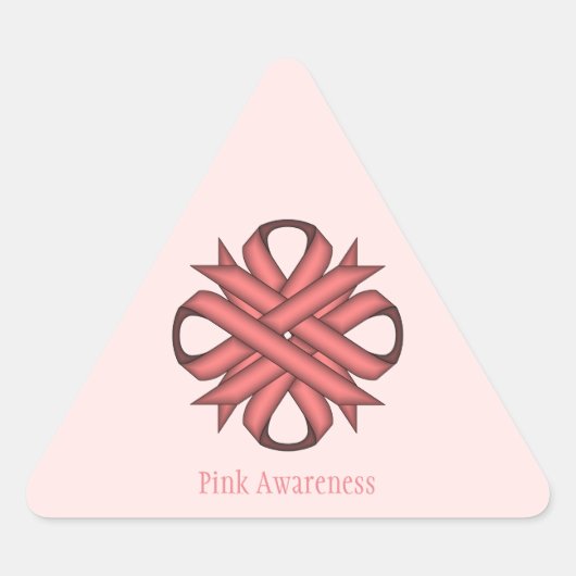 Roze Clover Ribbon van Kenneth Yoncich Sticker (Voorkant)
