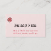 Roze Clover Ribbon van Kenneth Yoncich Visitekaartje (Achterkant)