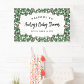 Roze Clovers Girl Baby shower Welkom Spandoek (Insitu)