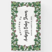 Roze Clovers Girl Baby shower Welkom Spandoek (Verticaal)