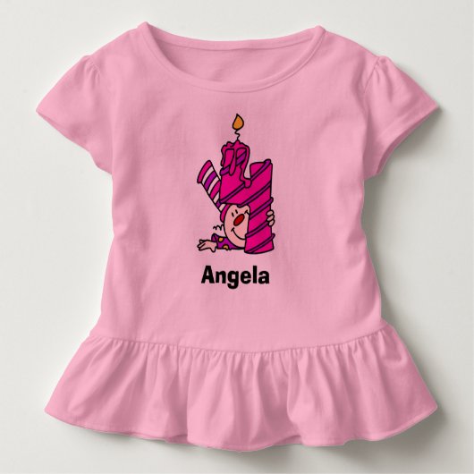 Roze Clown Derde Verjaardag T-shirt (Voorkant)