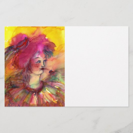 ROZE CLOWN, fuchsia roze geel wit Briefpapier (Voorkant)