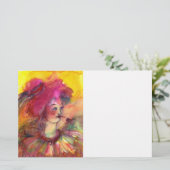 ROZE CLOWN, fuchsia roze geel wit Briefpapier (Staand voorkant)