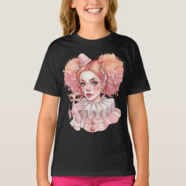 Roze clown met een masker t-shirt