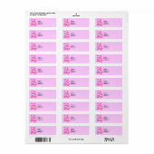 Roze cluster van harten etiket (Full Sheet)