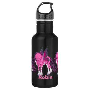 Roze Clydesdale Fantasy Feeërieus Paard Waterfles