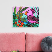 Roze cockatoo canvas afdruk (Insitu (Woonkamer))