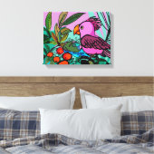 Roze cockatoo canvas afdruk (Insitu (Slaapkamer))